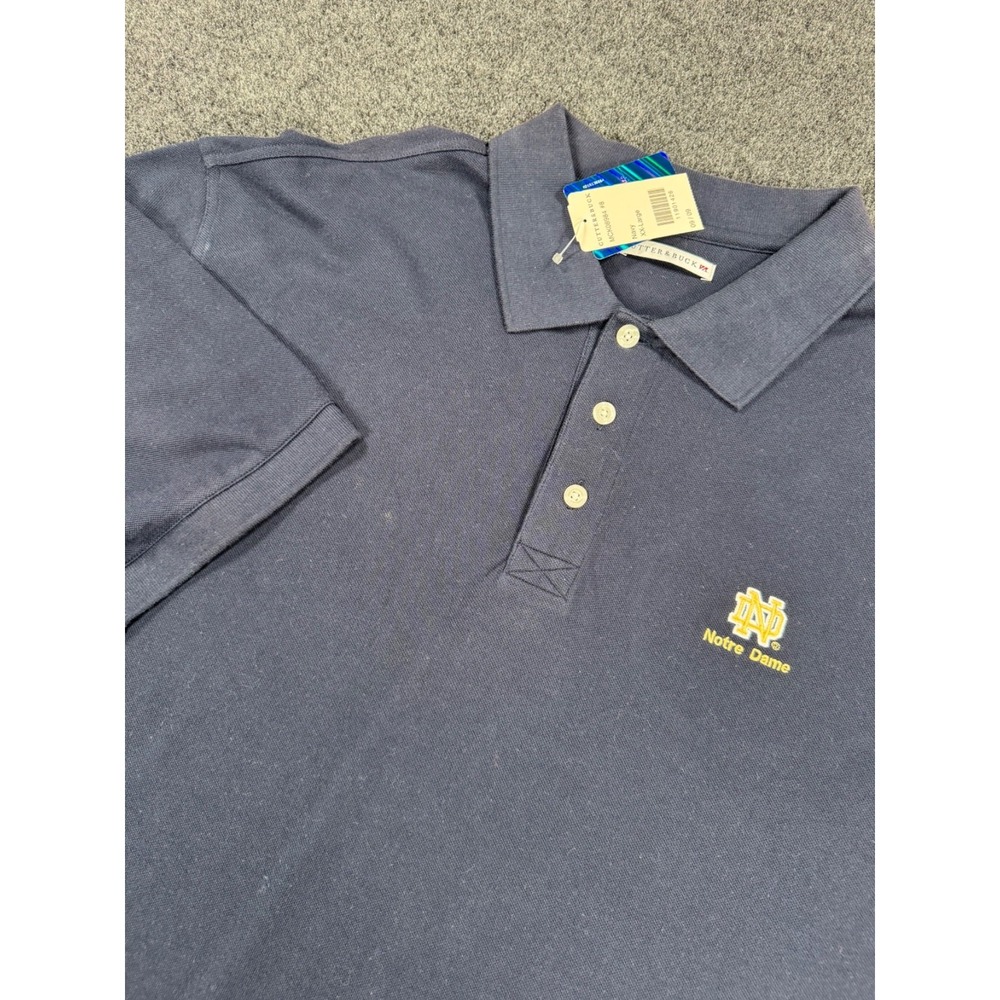 NWT Cutter & Buck Notre Dame Fighting Irish Polo Shirt Mens XXL Navy NCAA